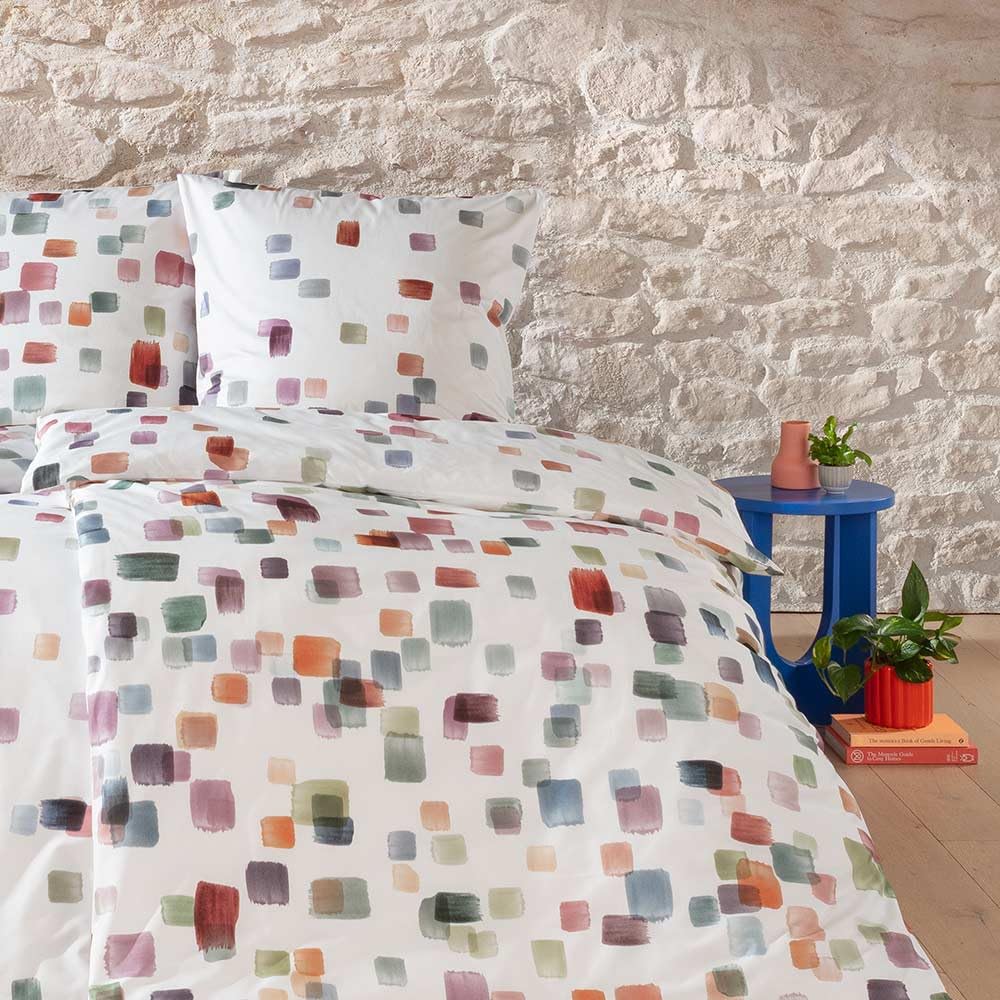 ESTELLA Bettwäsche Emily | Multicolor | 155x220 cm + 80x80 cm | seidig-glänzende Oberfläche | pflegeleicht & trocknerfest | atmungsaktiv & anschmiegsam | 100% Baumwolle