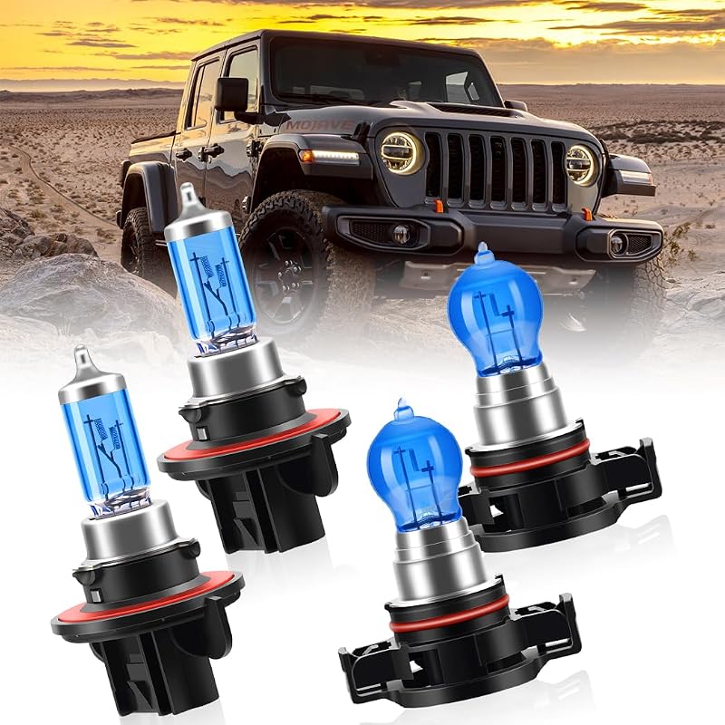 Lâmpadas halógenas para farol H13/9008 e farol de neblina 5202 KINGSOFE 6000K 100W – Kit com 4 unidades