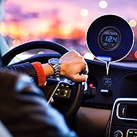 Vista 7 de BBTO 2 Piezas DC 12V Medidor de Voltaje para Auto con Pantalla LED, Voltímetro Digital Impermeable, Panel Redondo Compatible con Vehículo