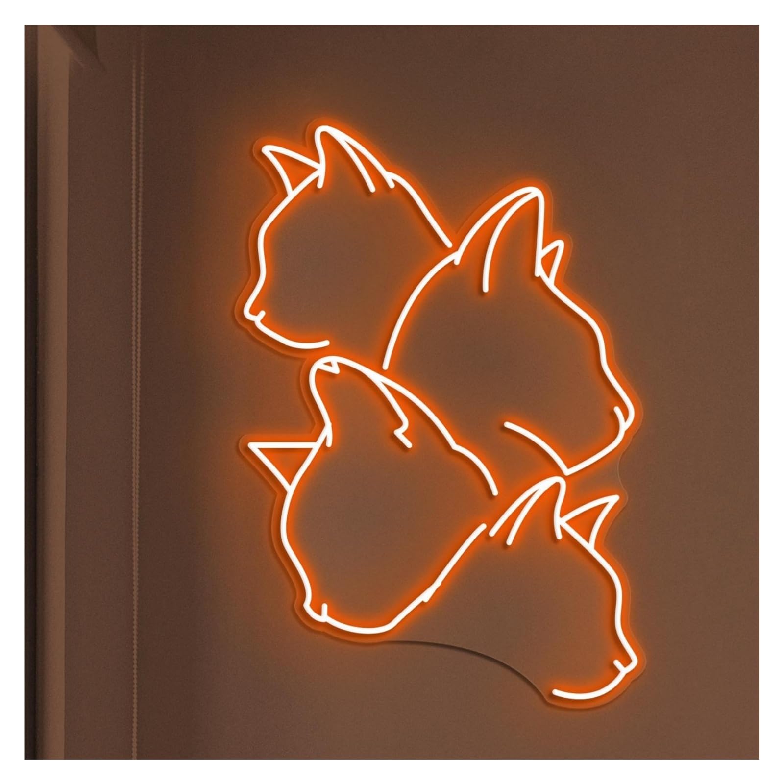 RONGCH Hanging Art Neon Signs Cute Cats Neon Sign, Suitable for Pet Shop Kids Room Decor with Brightness Adjustable 58cm(E)