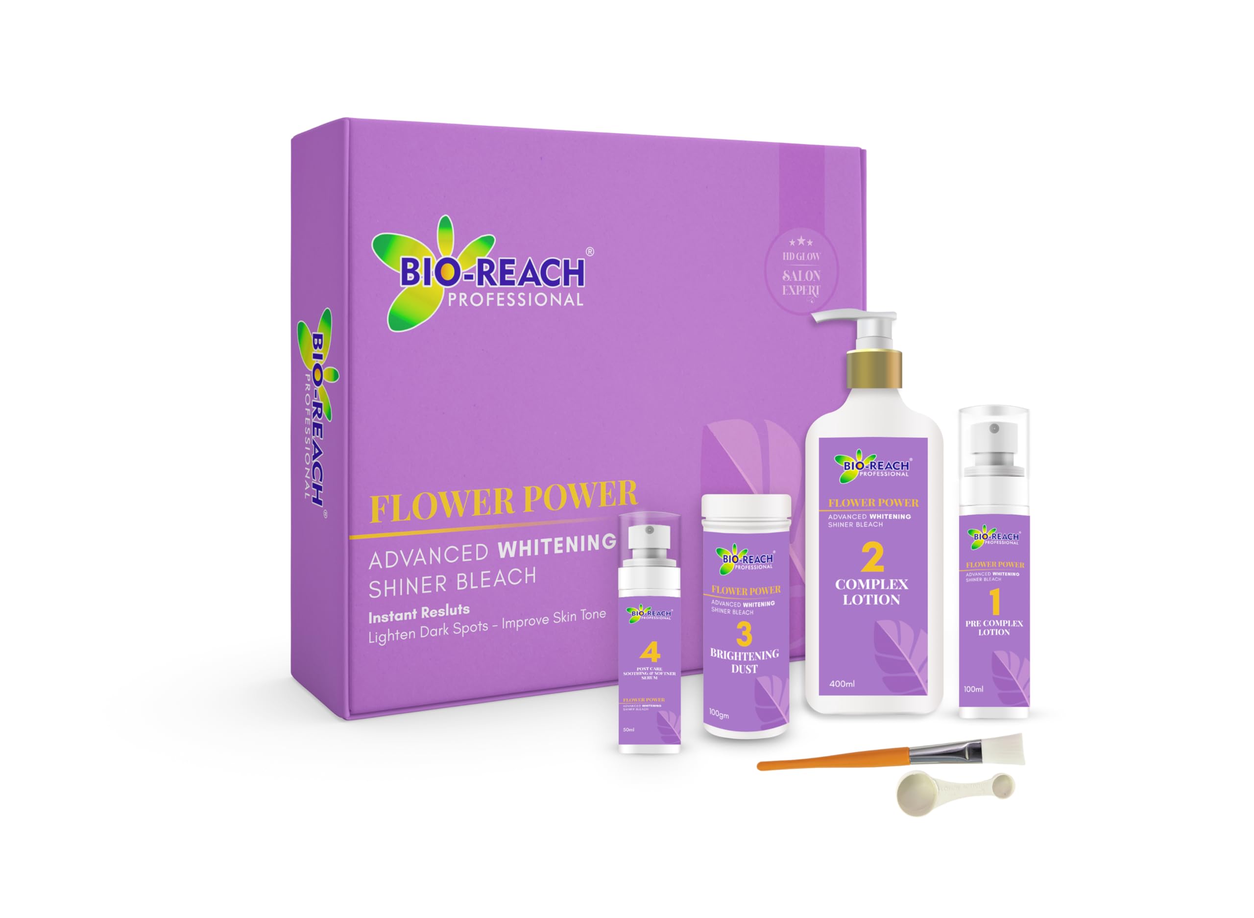 Flower Power Advanced Whitening Shiner Bleach, Brightens Complexion, Lightens Dark Spots, Natural Extracts | 650ml