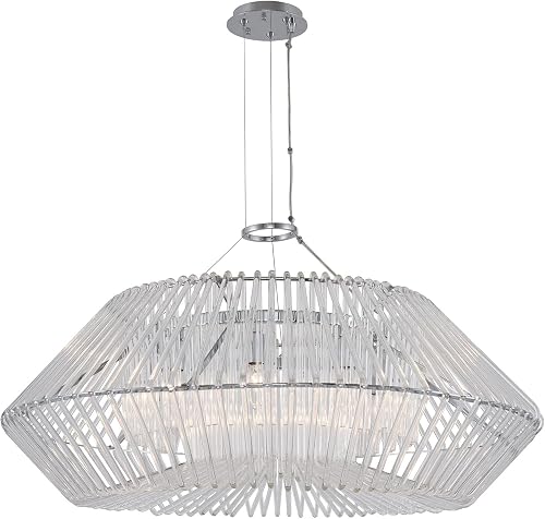 Kalco Lighting Taza 36" Transitional Glass Pendant in Chrome