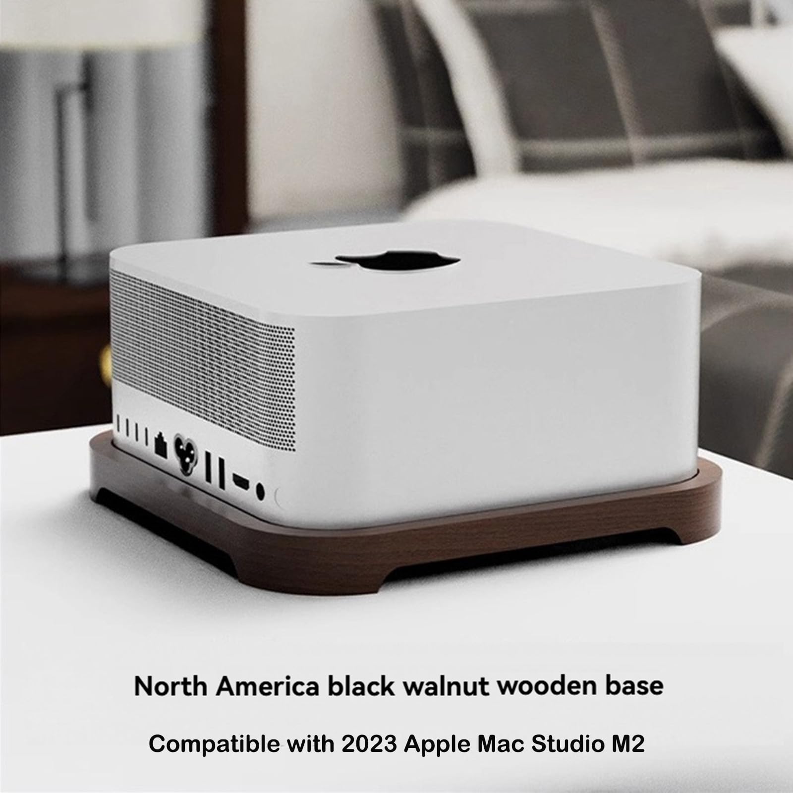 Supporto in noce compatibile con Apple Mac Studio M2 Series, staffa di raffreddamento da tavolo con filtro antipolvere per accessori per laptop Mac Studio