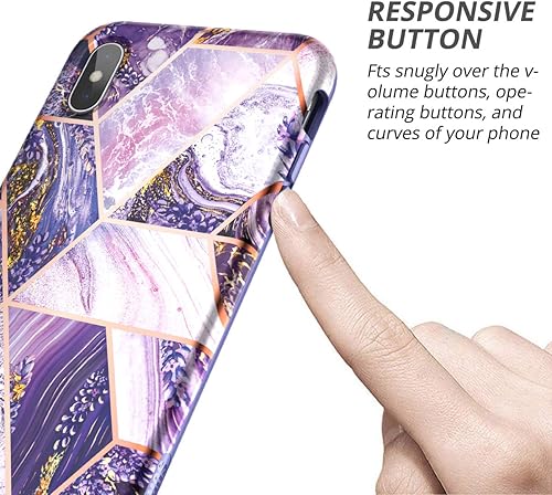 Miniatura 5 de SURITCH Funda para iPhone Xs Max, protector de pantalla integrado Protección híbrida de cuerpo completo, doble capa de silicona suave a prueba de