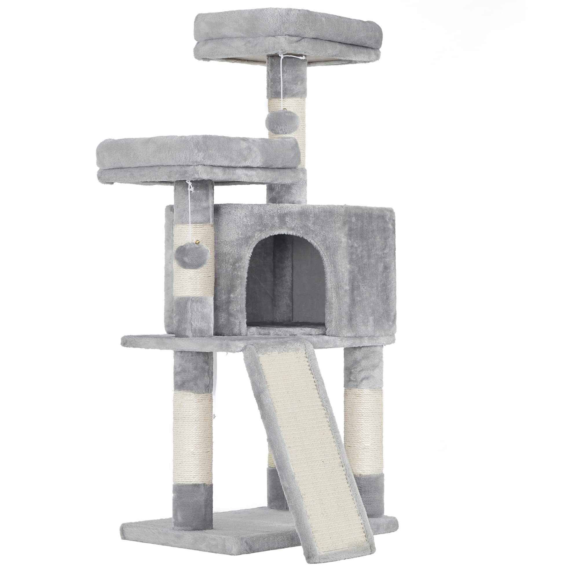 FEANDREA Cat Tower, Cat Tree for Indoor Cats, 45.3Inch Cat Condo with