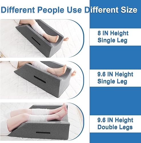 Miniatura 6 de Almohada de pierna en forma de U con espuma viscoelástica y funda lavable extraíble, almohada de elevación de piernas después de cirugía, rodilla,
