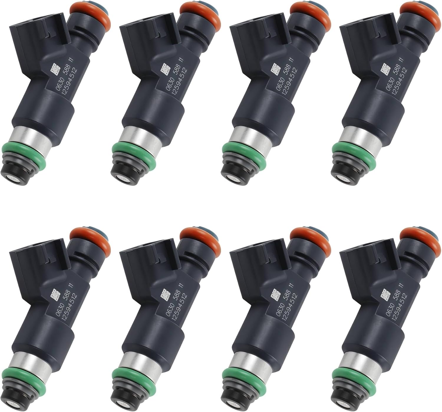 FJ977 Fuel Injector Set 8Pcs 4Holes, Compatible with 2007-2009 Chevrolet GMC Tahoe Suburban Avalanche Silverado Express 1500 Yukon Savana 1500 Sierra 1500 5.3L V8 Engine, Replace# 217-2436
