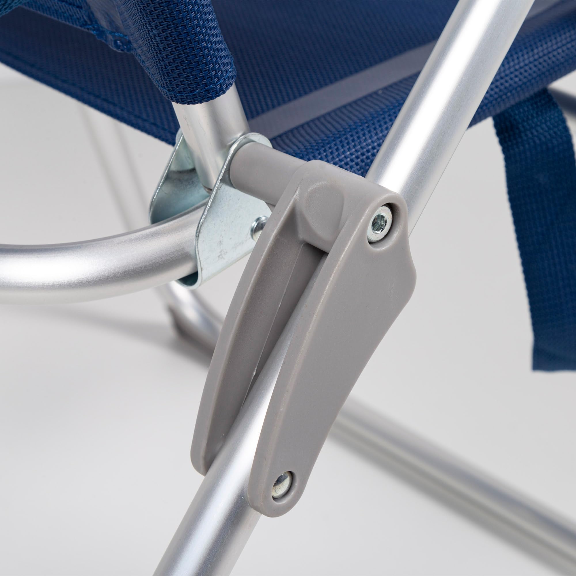 AKTIVE 62661 - Silla de Playa Plegado Slim, reclinable 6 Posiciones antivuelco Azul Marino, Medidas 47x60x94cm, Material: Aluminio, Resistente, Peso máximo soportado 110 kg