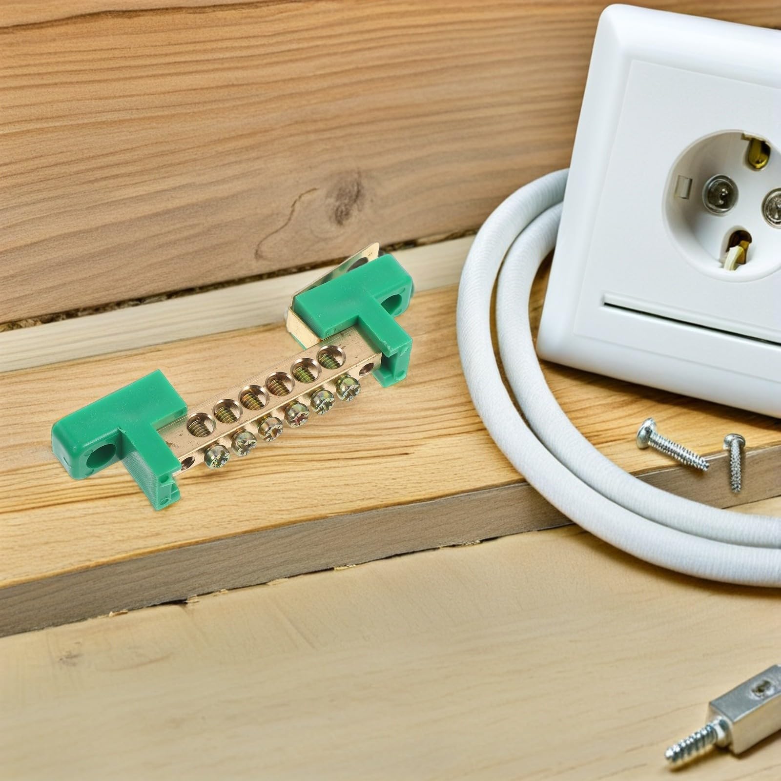Barre de Terre Électrique 6 Positions 6X9 MM 4 Pièces Bornier Cuivre pour Tableau de Distribution Industrielle Connexion Rapide et Maintenance Simplifiée
