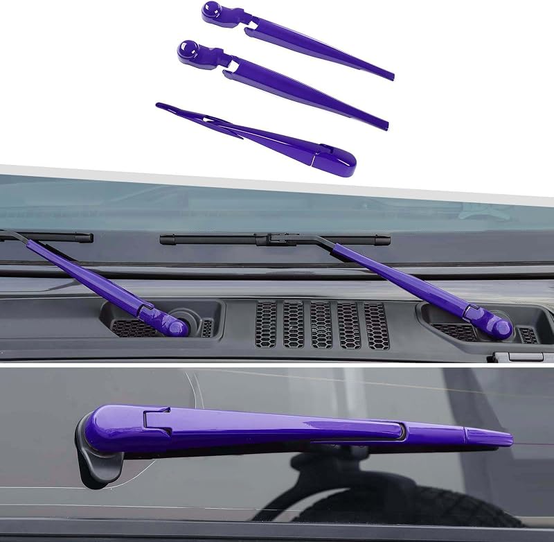 Kit de capas de acabamento do limpador de para-brisa Jimen para Jeep Wrangler JL e Unlimited 2018–2025 – 8 peças roxas
