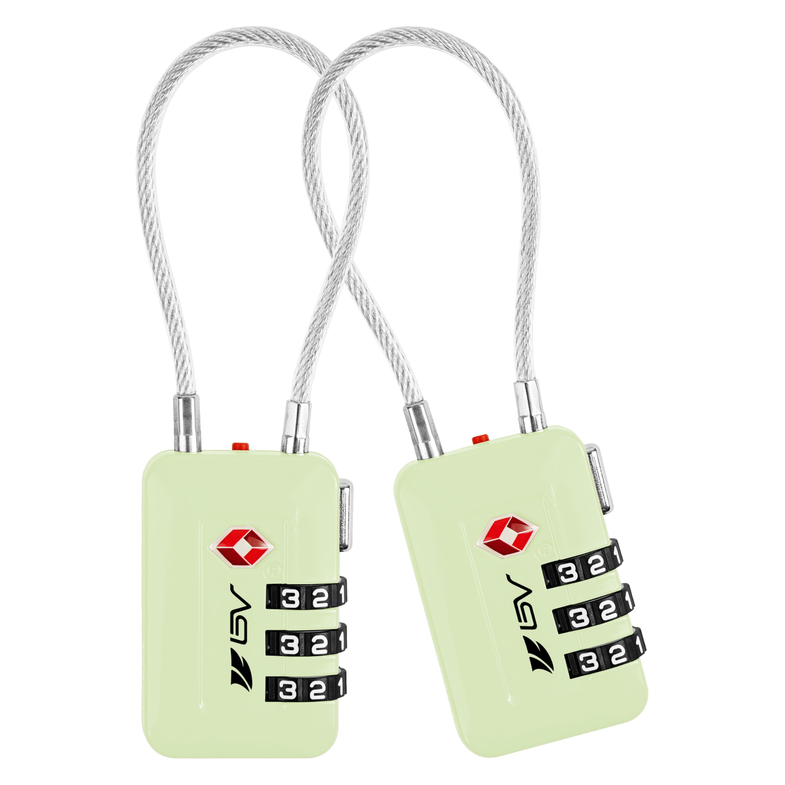 TSA Accepted Luggage Travel Lock, Set-Your-Own Combination Lock for School Gym Locker, Luggage Suitcase Baggage Locks, Filing Cabinets, Toolbox, Case (Mint Green, 2 Pack)