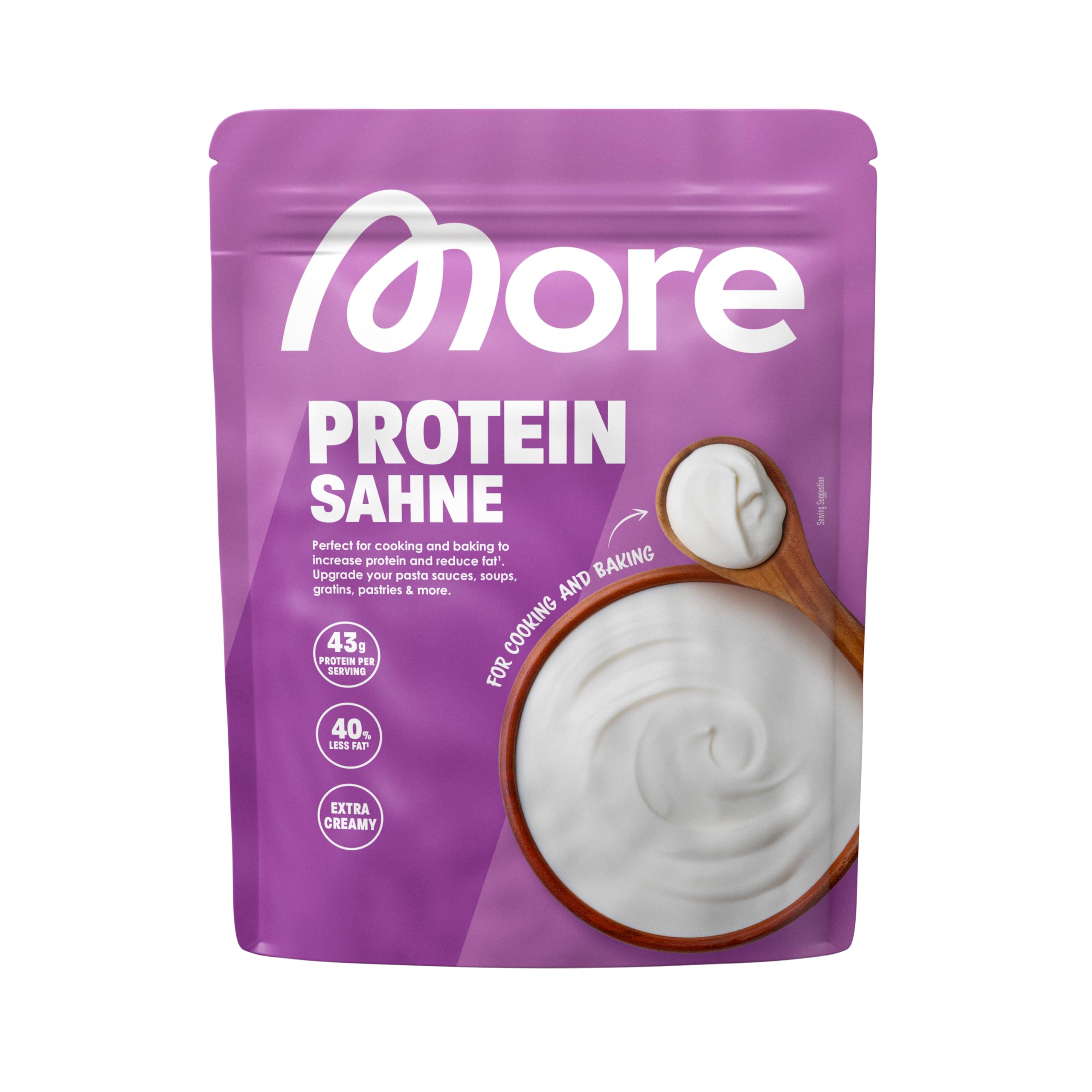 MORE Protein, Sahne, 750 g, Mix aus Whey Konzentrat und Casein ideal zum Muskelaufbau und -erhalt, mit Laktase, perfekt zum kochen & backen - made in Germany (Verpackung kann variieren)