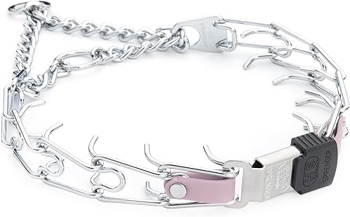 Miniatura 14 de Collar para perro Herm Sprenger de acero cromado con hebilla de liberación rápida ClicLock y inserto de Biothane, collar de entrenamiento para Negro