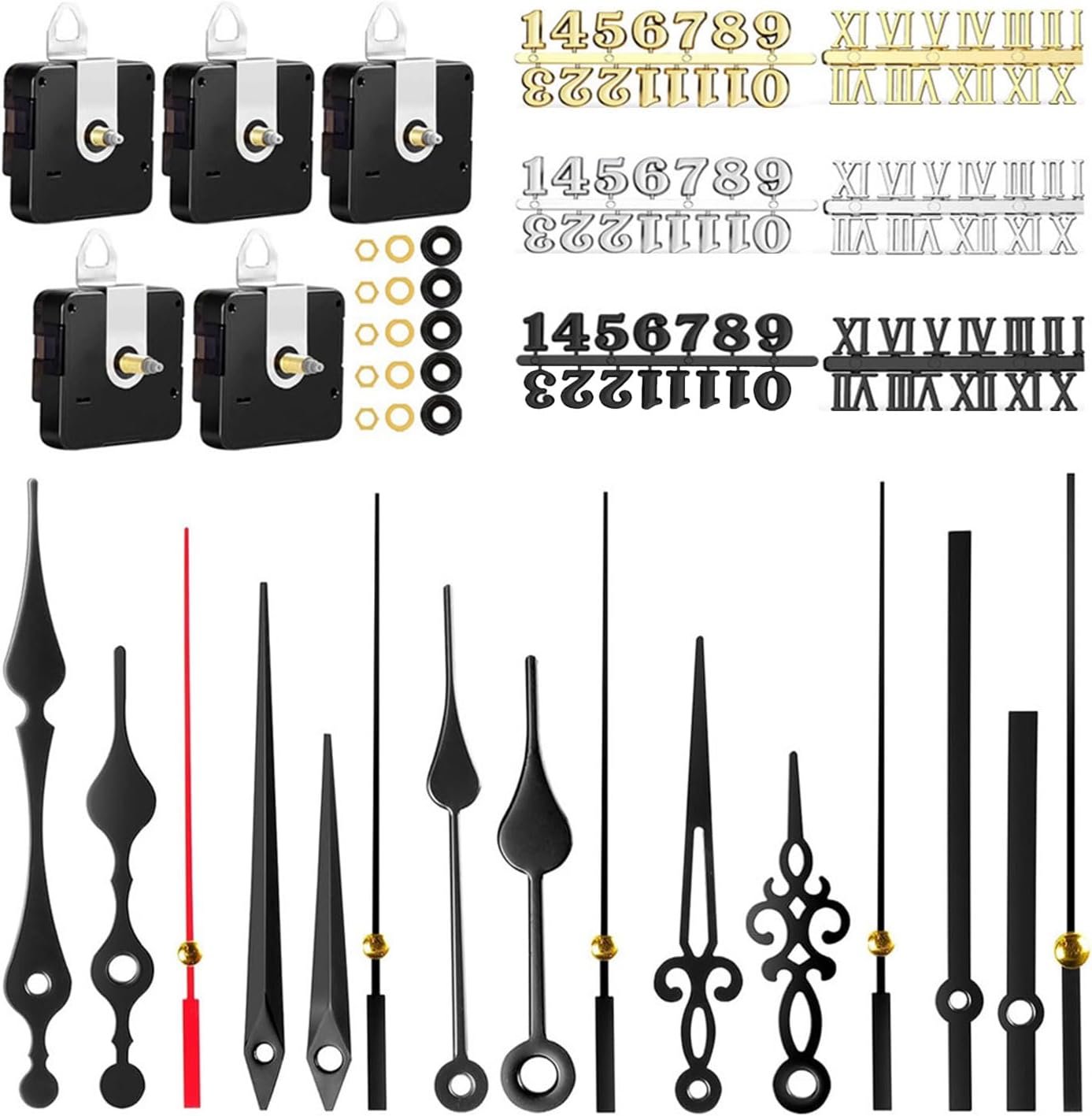 Digital Wall Clock with Timer, Wall Clock Movement Machine, Clock Hands Repair Kit for Long-Lasting Timekeeping