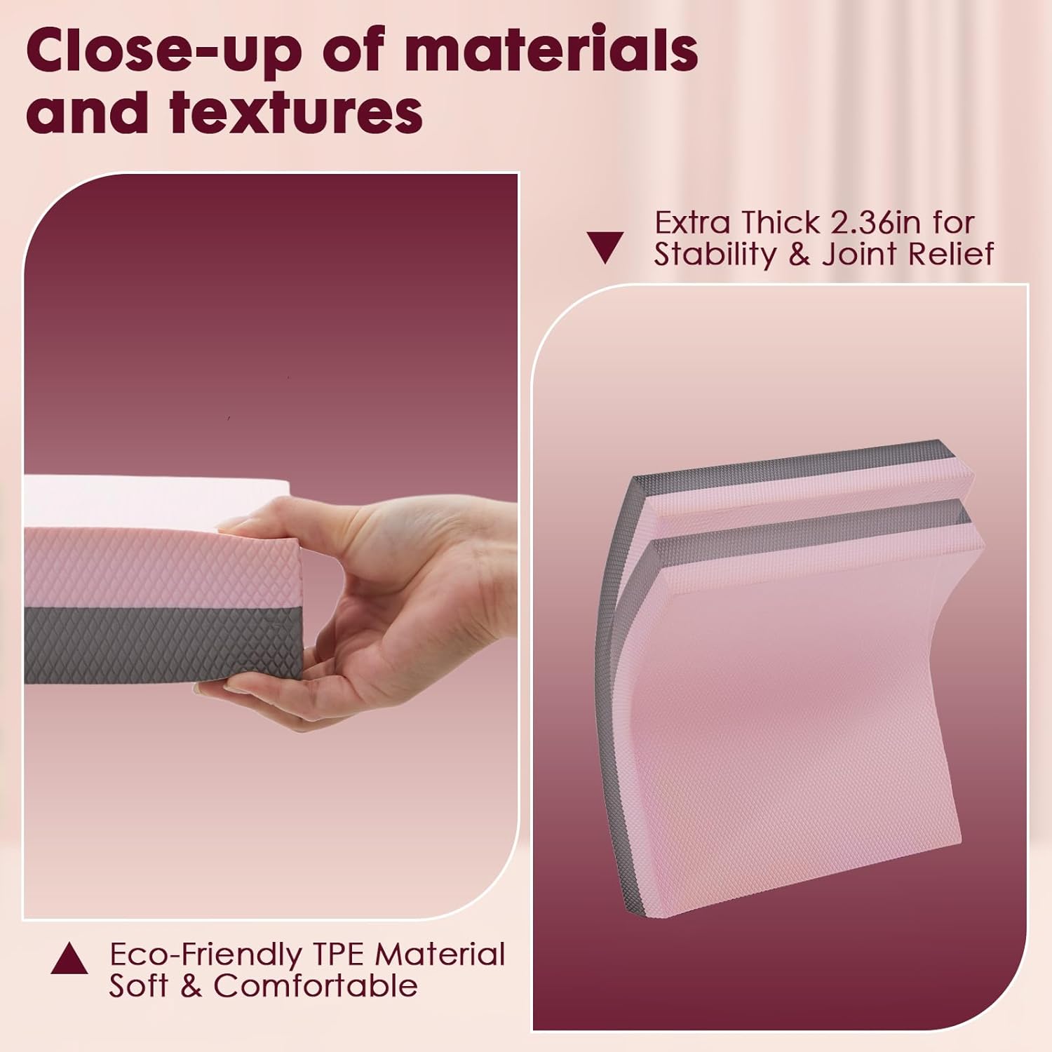 Balance Pad- High-Density Foam Cushion Mat for Yoga, Exercise & Fitness, Non-Slip Stability Trainer for Core Workouts, Thick Foam Balance Board (19.7×15.7×2.4 in)