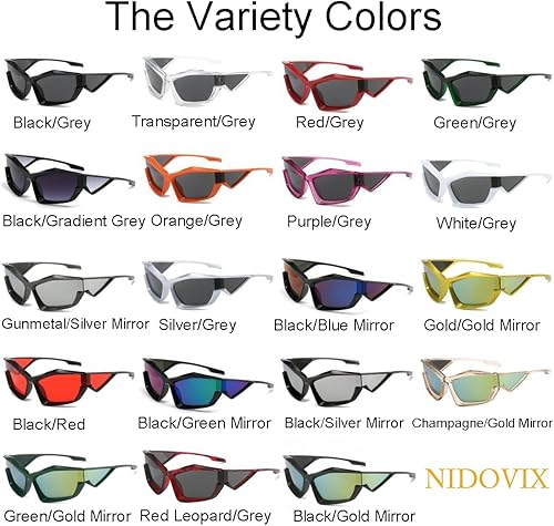 Miniatura 6 de NIDOVIX Gafas de sol envolventes de moda para hombres y mujeres modernas modernas modernas modernas modernas modernas modernas estilo Y2K ojo de