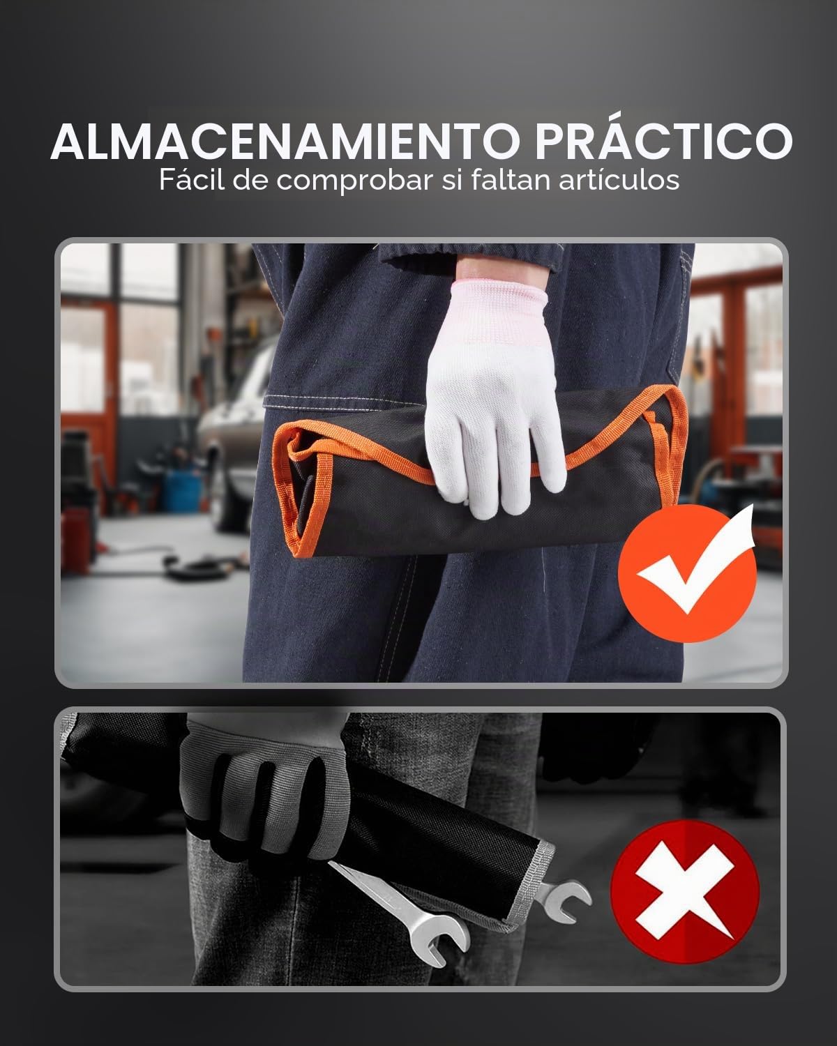 VEVOR 8 PCS Juego de Llaves de Trinquete de Cabeza Flexible, Juego de Llaves Combinadas con Bolsa Enrollable Juego de Llaves Mediano Métricas de 8-17 mm para Uso Doméstico, Reparaciones de Automóviles