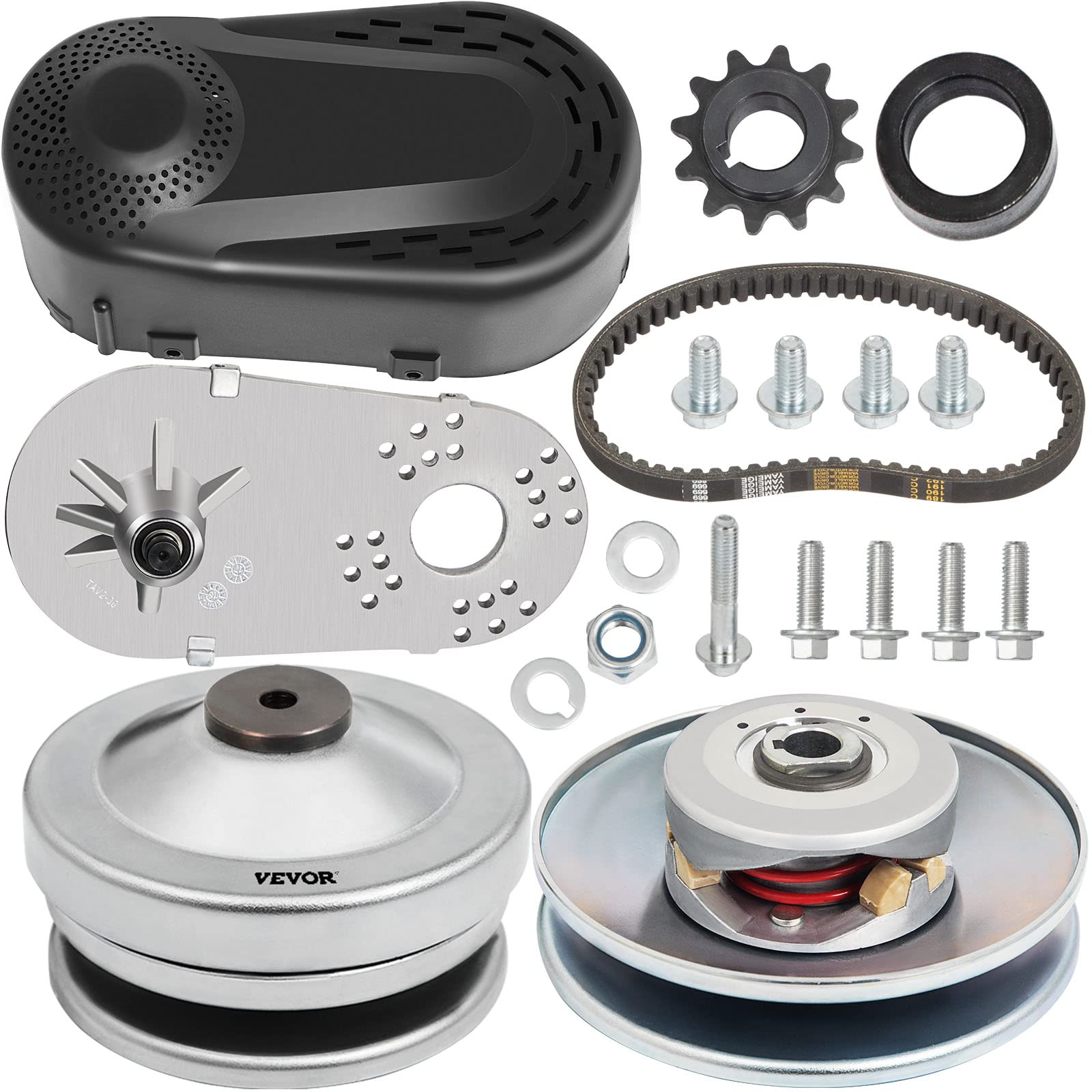 VEVOR Drehmomentwandler 4-7 PS Go-Kart-Kupplung 1 Zoll ersetzt Comet TAV2 Manco 10T 40 oder 41 und 12T 35 Kettenantriebsriemen (1 Zoll 10T 40/41 und 12T 35 Kette)