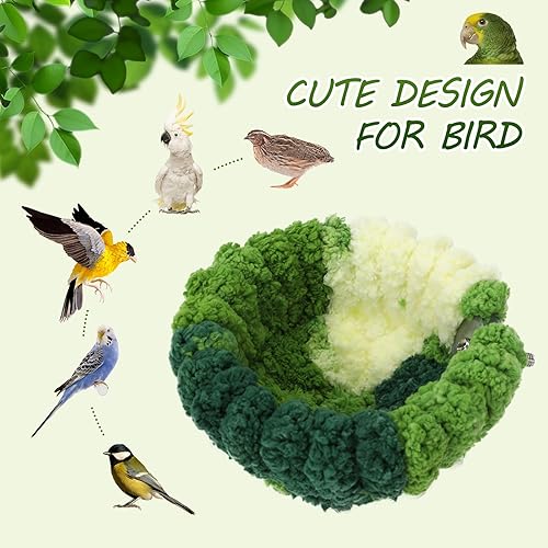 Bird Nest for Cage,Plush Hanging Bird Bed for — close-up of materials and construction quality