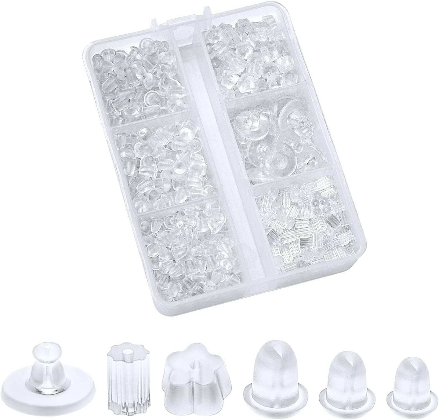 BondEron 100 Stück Silikon Ohrringverschlüsse | Transparent & Hautfreundlich | Sicherer Halt Für Ohrstecker