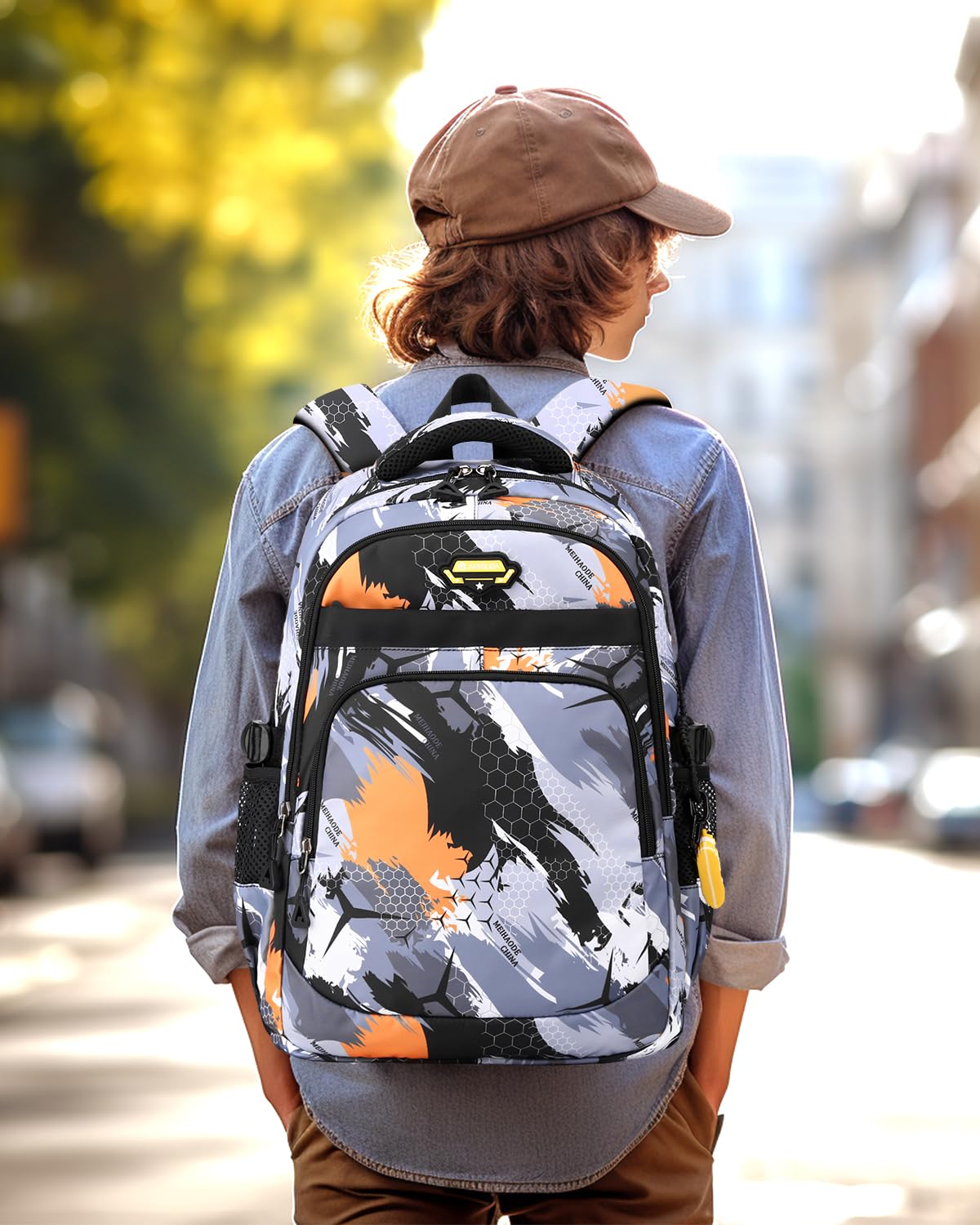 Tanou Mochila Escolar Adolescente Niño, Mochilas Escolares Grandes para Chico de 10 a 18 años, Mochila Instituto de Nylon Impermeable de 2 Piezas con Bolso de Pecho