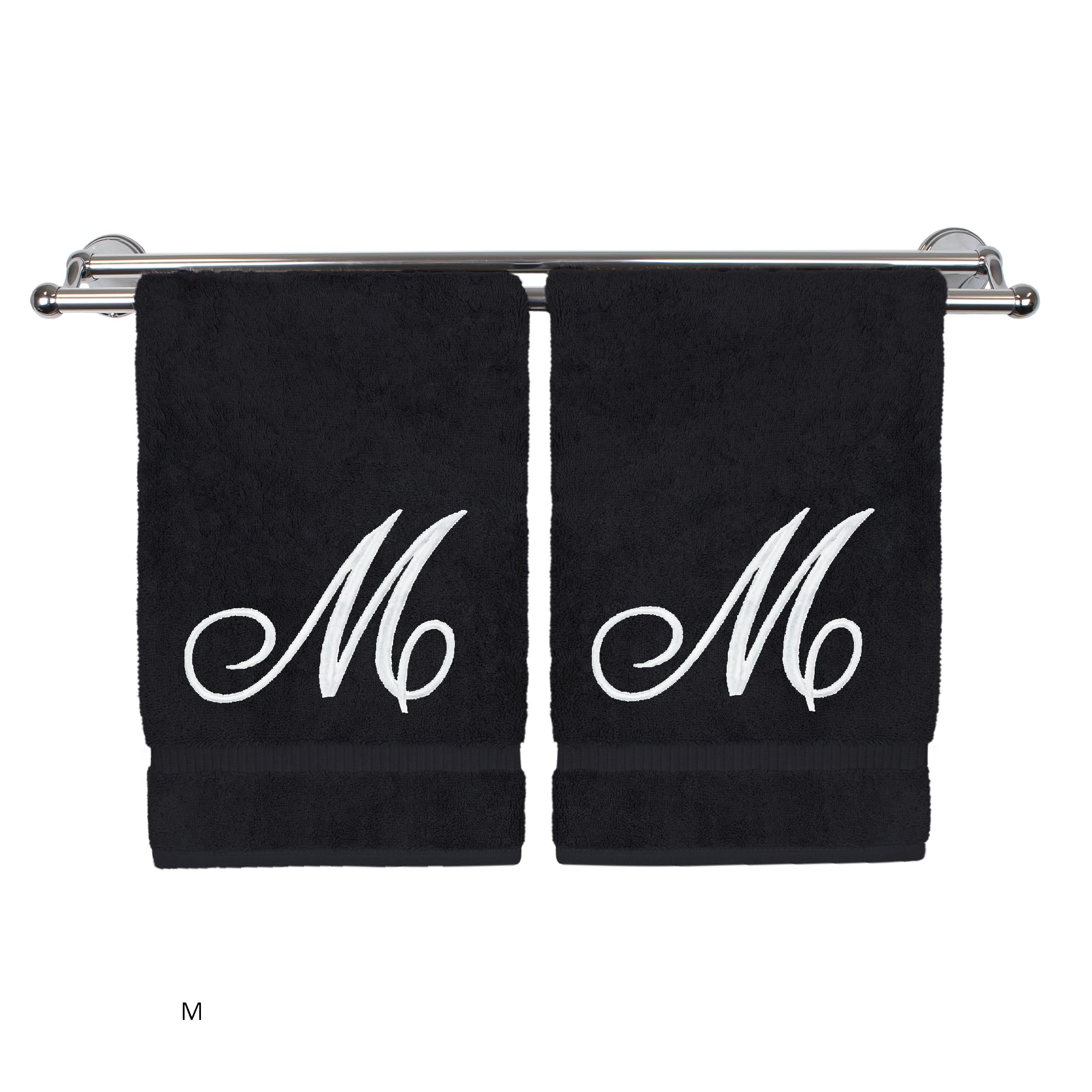 Toallas de mano bordadas y personalizadas con inicial M para regalo