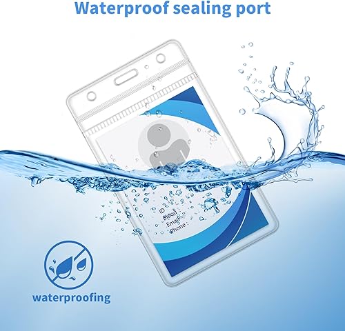 Miniatura 10 de Vetoo Paquete de 5 soportes para tarjetas de identificación resistentes de plástico duro de silicona vertical suave y transparente para tarjetas de