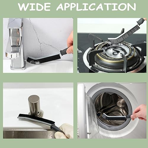 Miniatura 3 de Cepillo de limpieza de hendiduras de 4 piezas, cepillo de lechada para hendiduras, herramienta multifuncional de cepillo de limpieza de esquinas,