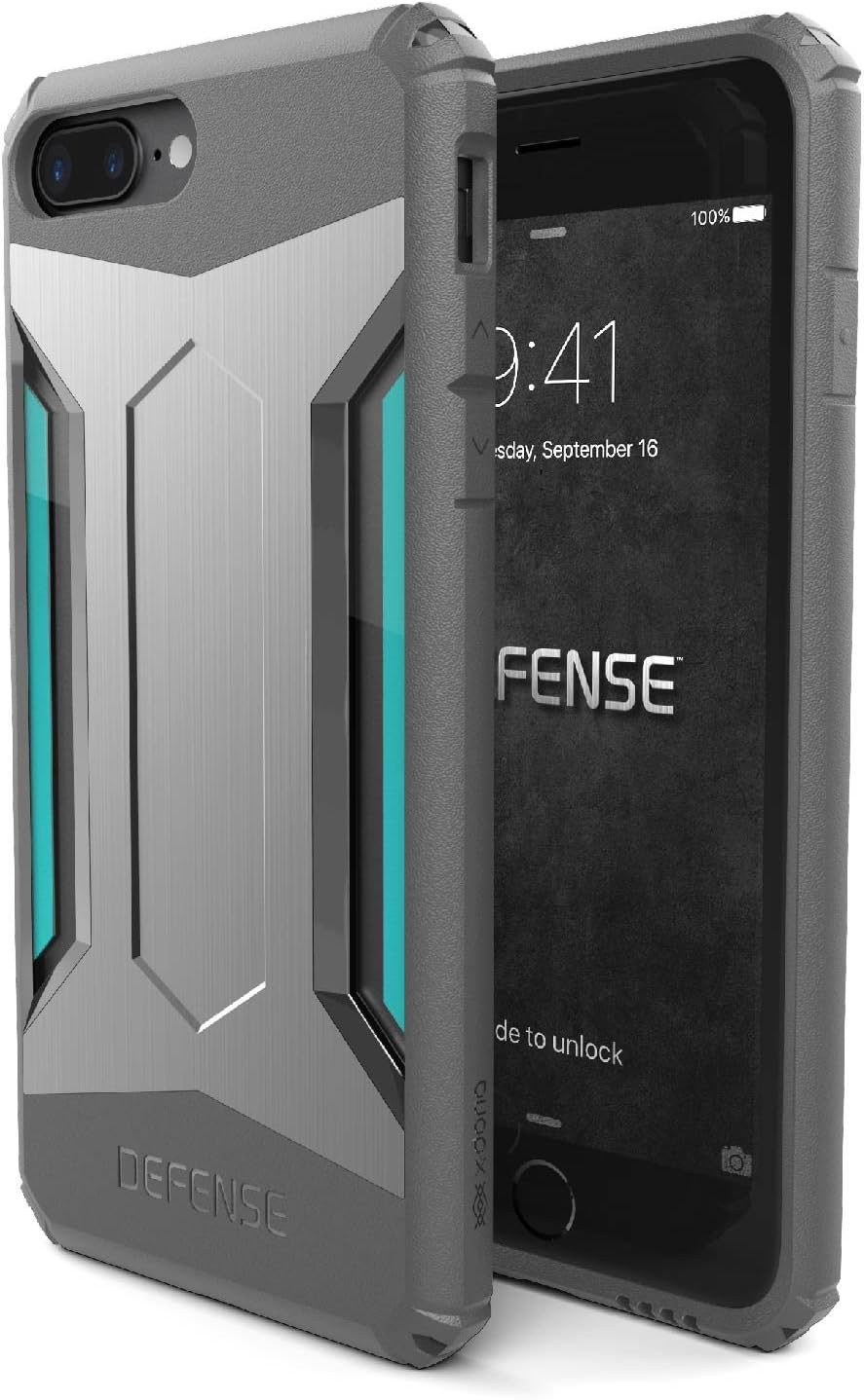 X-Doria iPhone 7 Plus Case, Defense Gear Series - Heavy Duty Protection with Drop Shield, Military Grade Drop Tested Case for Apple iPhone 7 Plus, [Silver]