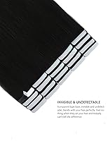 Vista 4 de Yamel Extensiones de cabello humano con cinta, extensiones de cabello negro natural de 10 pulgadas, 20