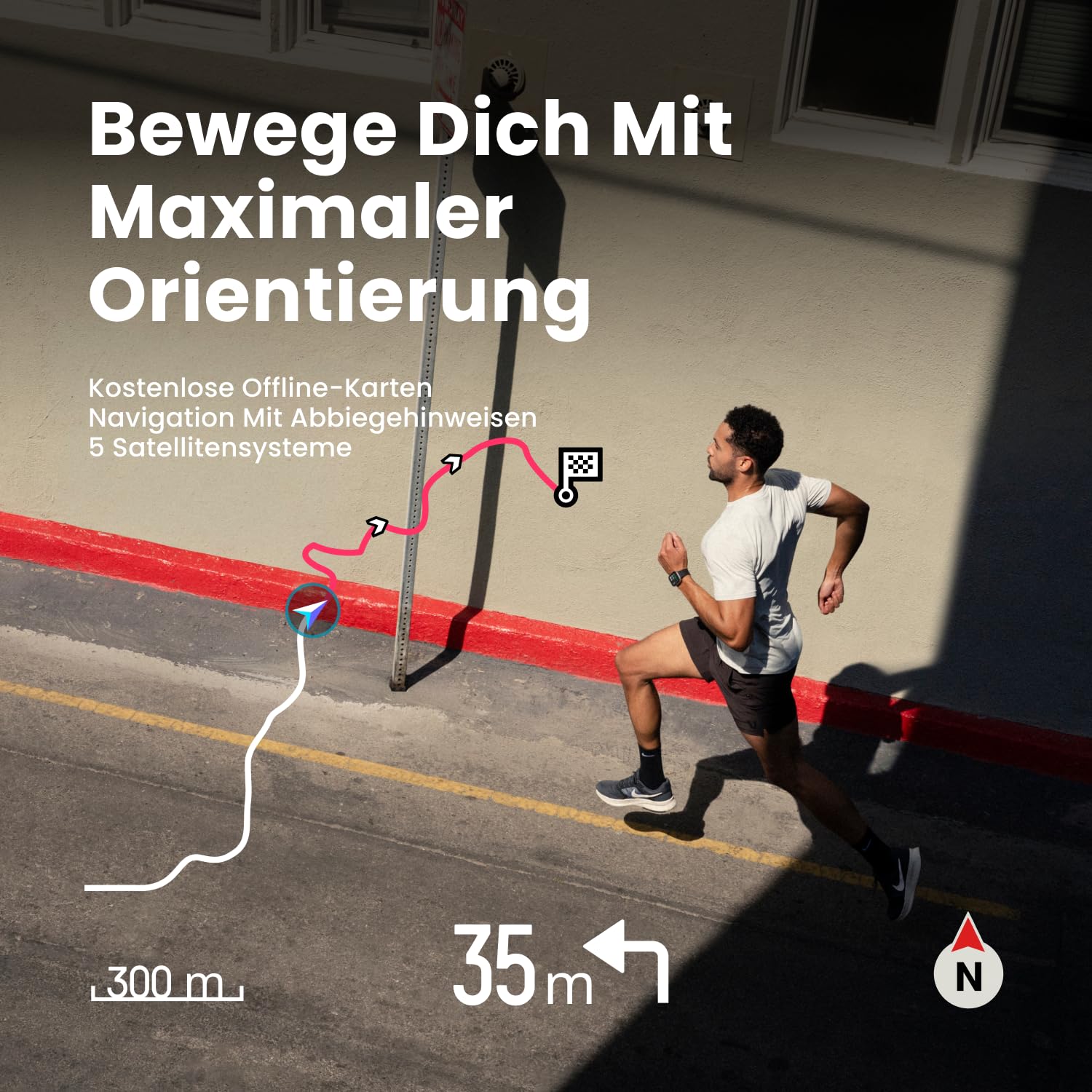 Amazfit Bip Max 50mm Smartwatch, 2.07" AMOLED-Display, 20 Tage Akkulaufzeit, GPS, 4GB Speicher, Offline-Karten, Fitness-Tracker, 5ATM