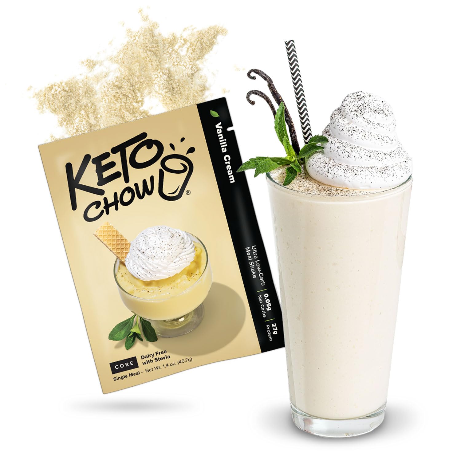 Keto Chow Vanilla Cream Core (w/Stevia) Keto Meal