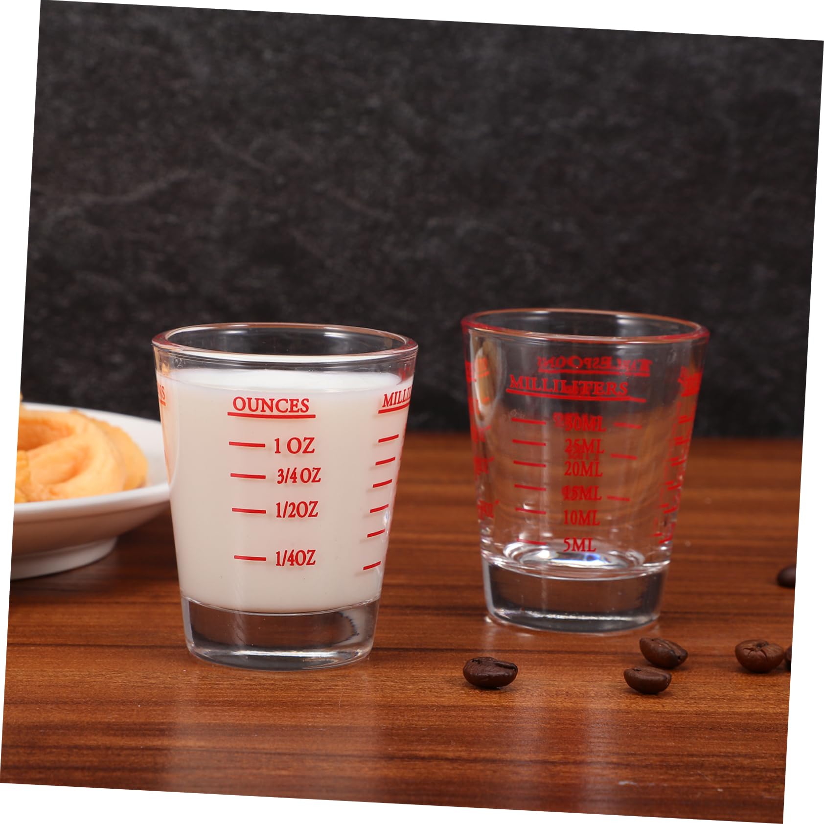 8 Pcs Tasses à Mesurer Graduées en Verre Tasses pour Espresso Double Graduation 30ml Pâtisserie Cuisine