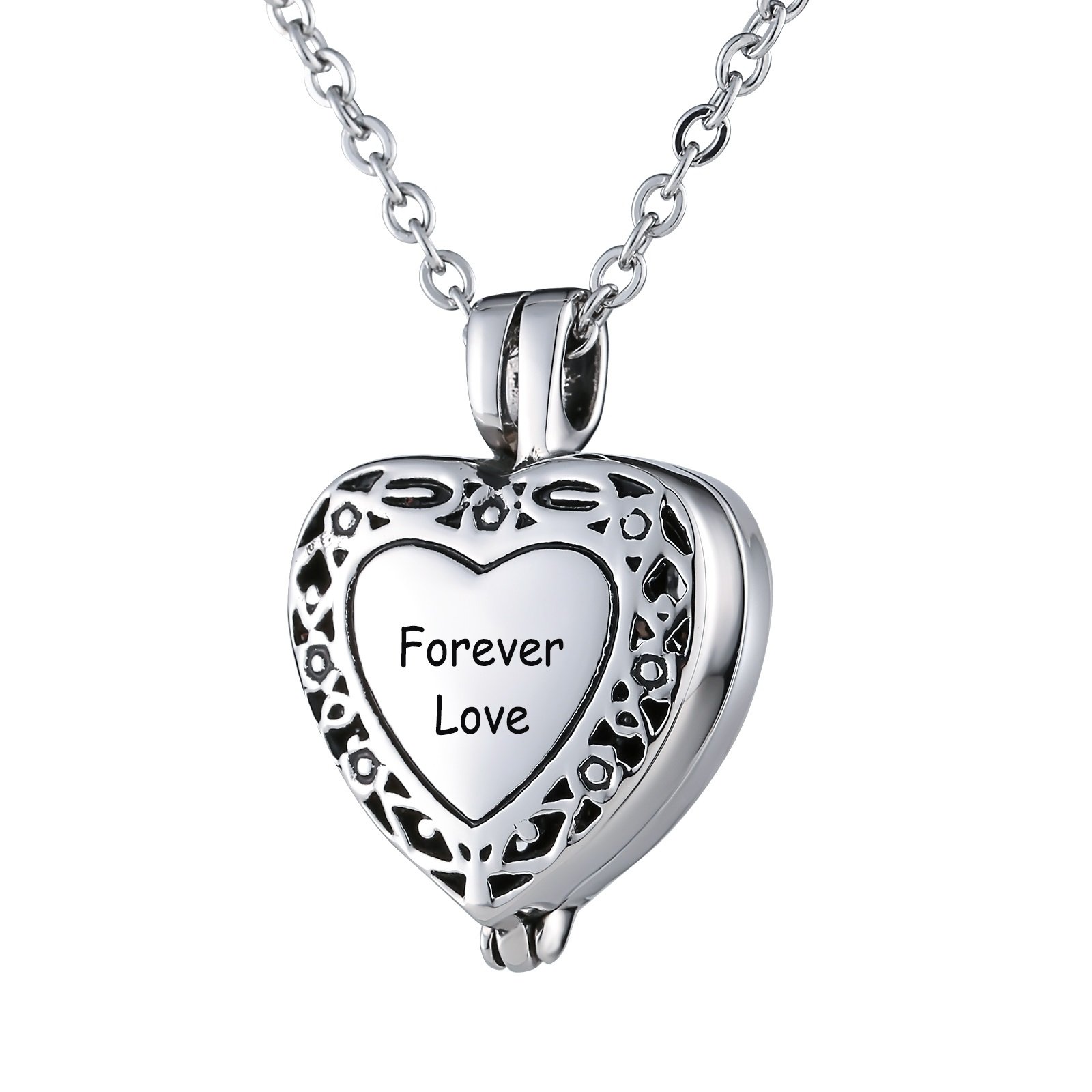 AooazJewellery Stainless Steel Always with You Memorial Urn Pendant Necklace, Free Engraving Ash Pendant for Men and Women