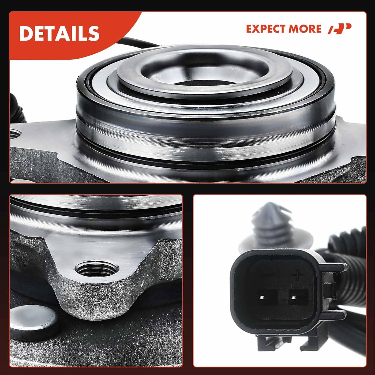 A-Premium Front Wheel Bearing and Hub Assembly with ABS & 6-Lug Compatible with Ford Expedition 2015-2017 & Lincoln Navigator 2015-2017, RWD Only