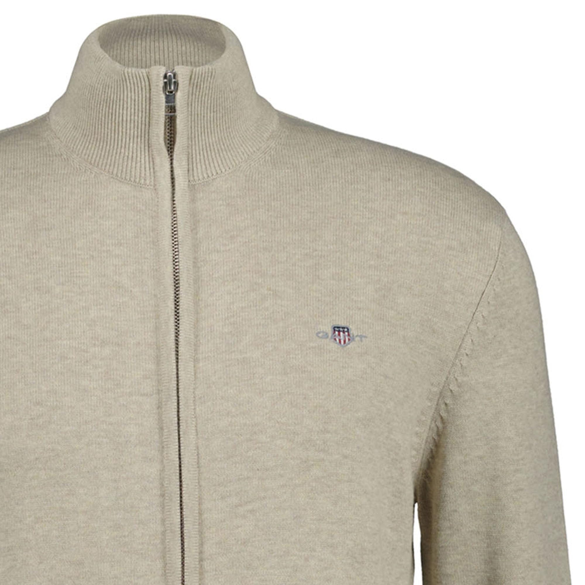 GANT Casual Cotton Zip Cardigan Suéter cárdigan Hombre