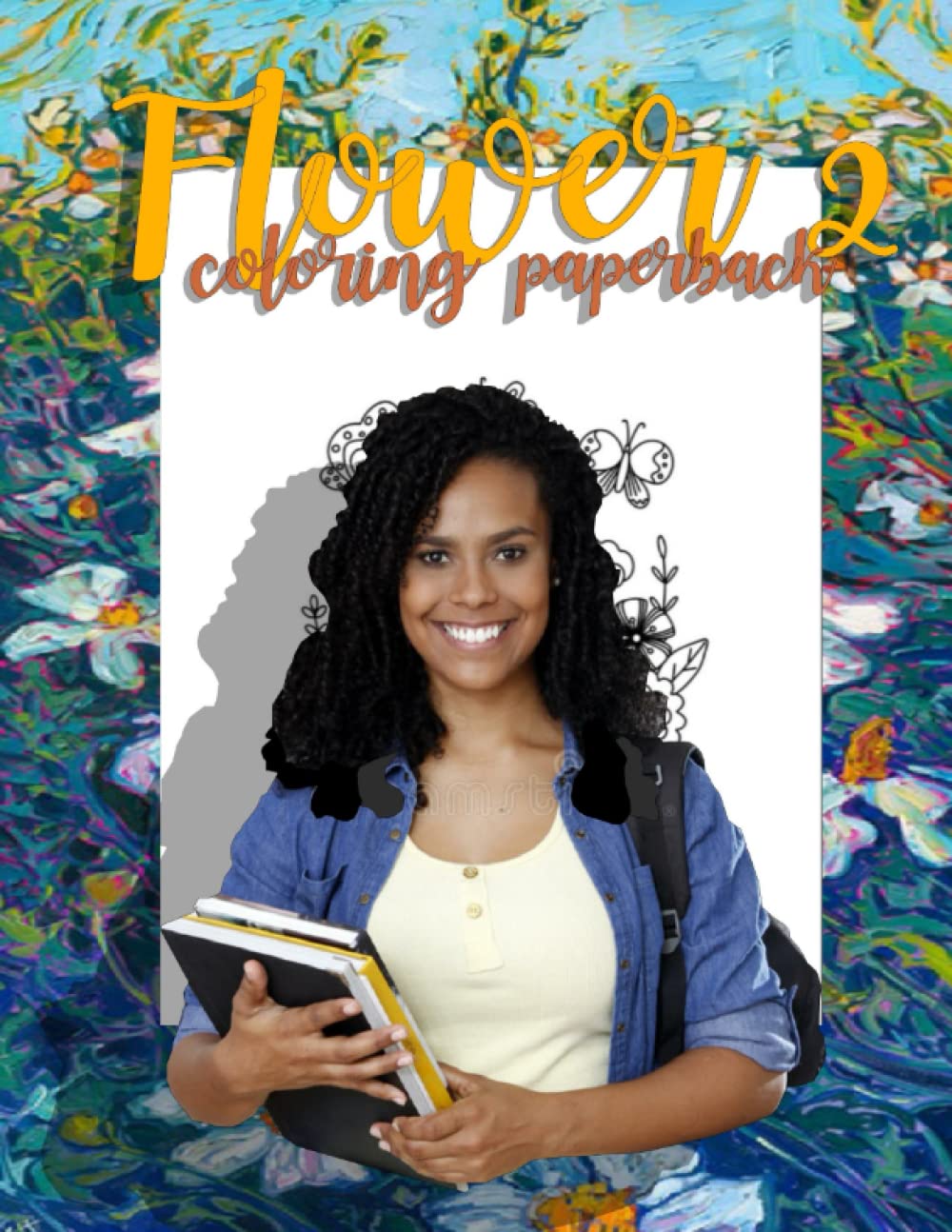 Flower 2 coloring paperback: size 8.5x11inch 120 pages