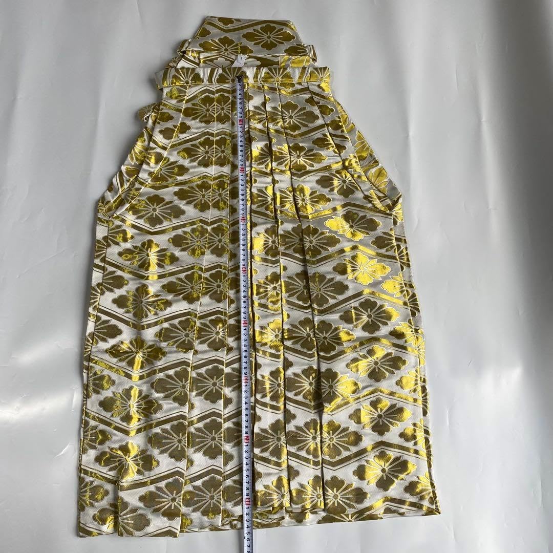 7-76)馬乗袴 2尺2寸 白 金 詩吟 舞踊 踊袴.025st