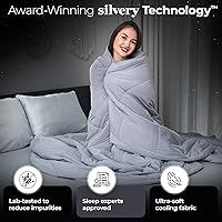 Vista 7 de Silvery Edredón refrescante con infusión de plata, galardonada manta de enfriamiento para personas que duermen con calor con tecnología Silvery