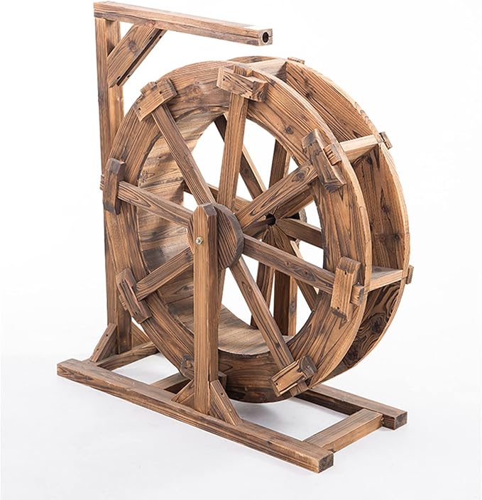 Amazon.co.jp 木製水車噴水 ガーデンウォーターファウンテンウォーターホイールファウンテンファームハウス装飾用ウォーターフォール