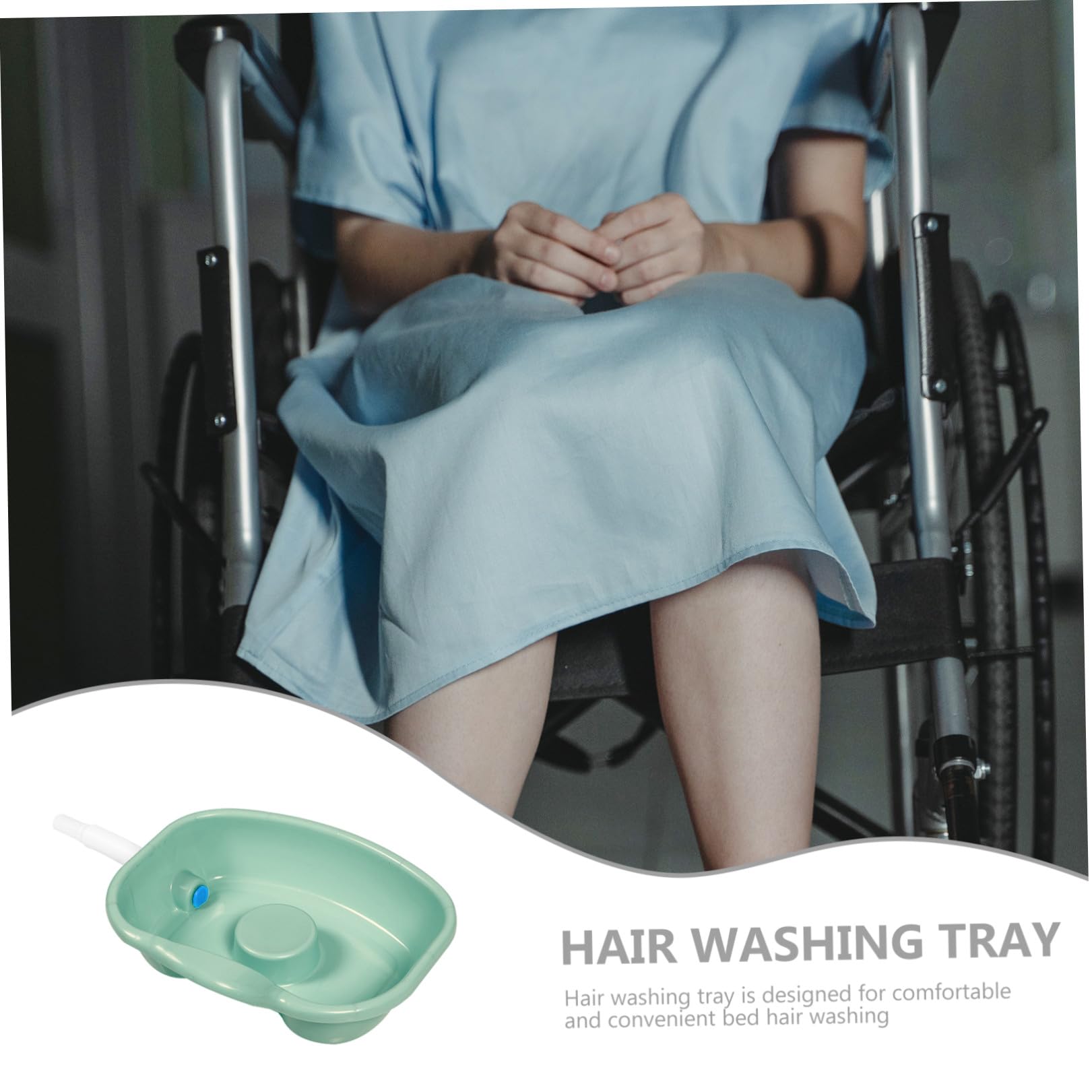 BESTYASH Ergonomisches Haarwaschbecken zum Haarewaschen für Bettlägerige mit Kunststoffmaterial und Gebogenem Rand für Bequemes Haarewaschen zu Hause und Bett
