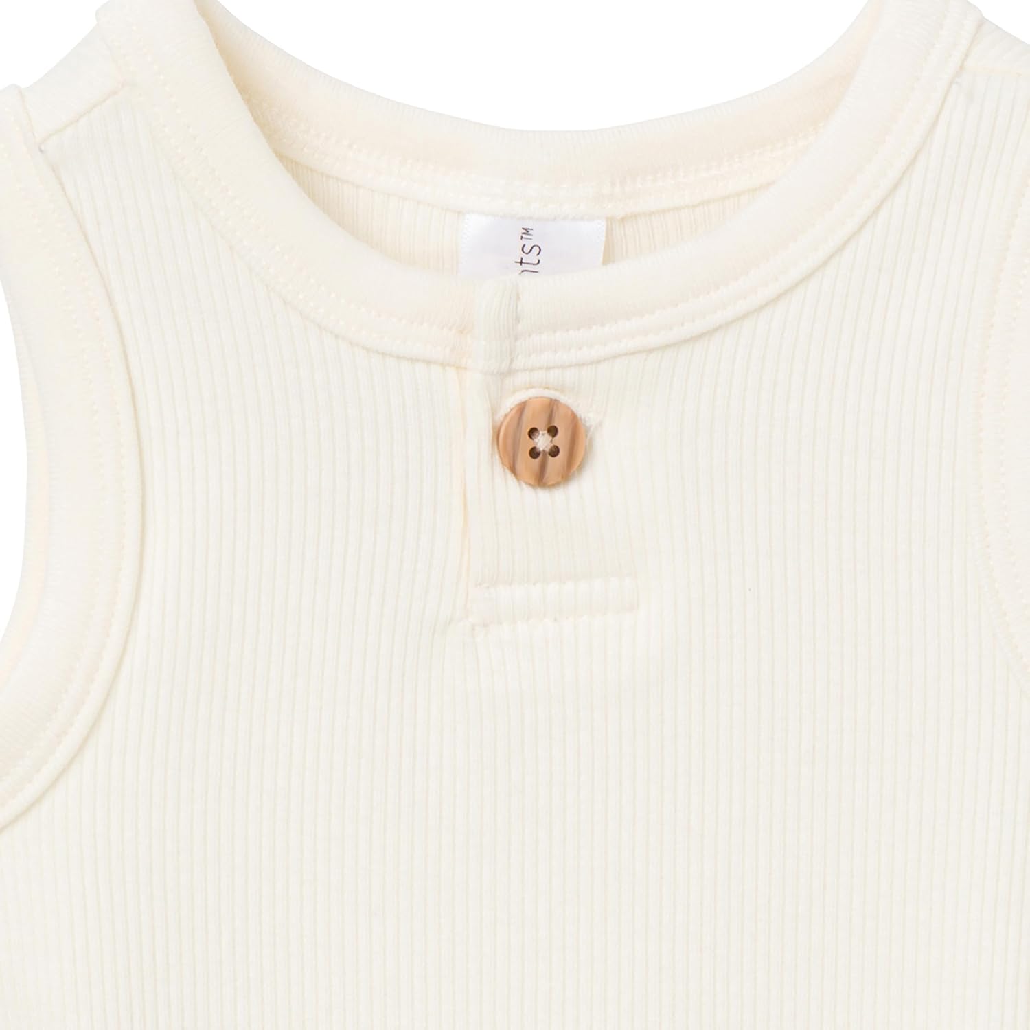 Modern Moments by Gerber baby-boys Ribbed 4-piece Sleevless Bodysuit & French Terry Short Set - Image 2