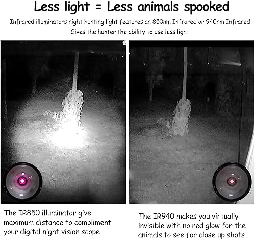 Miniatura 5 de Linterna infrarroja Zoomable de 5 W IR LED antorcha 75 yardas VASTFIRE potente iluminador IR para visión nocturna caza conejos ratas interruptor de