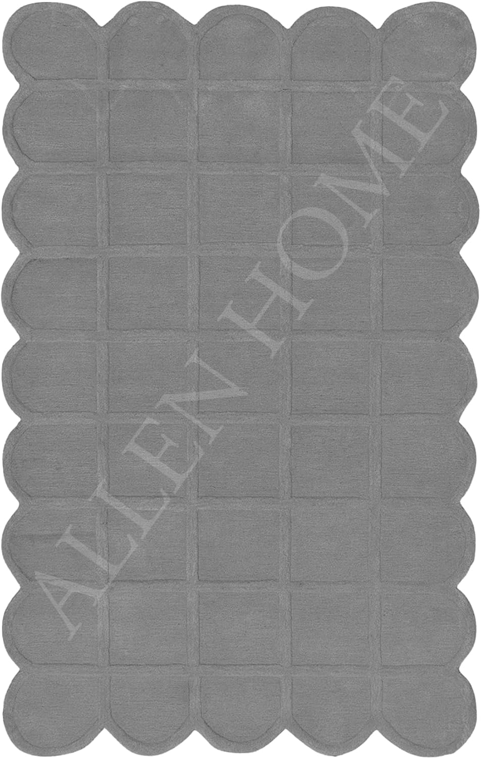 Allen Home Selena Scallop Area Rug – 6’ x 9' – Handmade Wool Area Rugs – Pink – Anti-Skid Rugs for Living Room, Bedroom – Carpets with Non-Slip Natural Backing with 100% Cotton