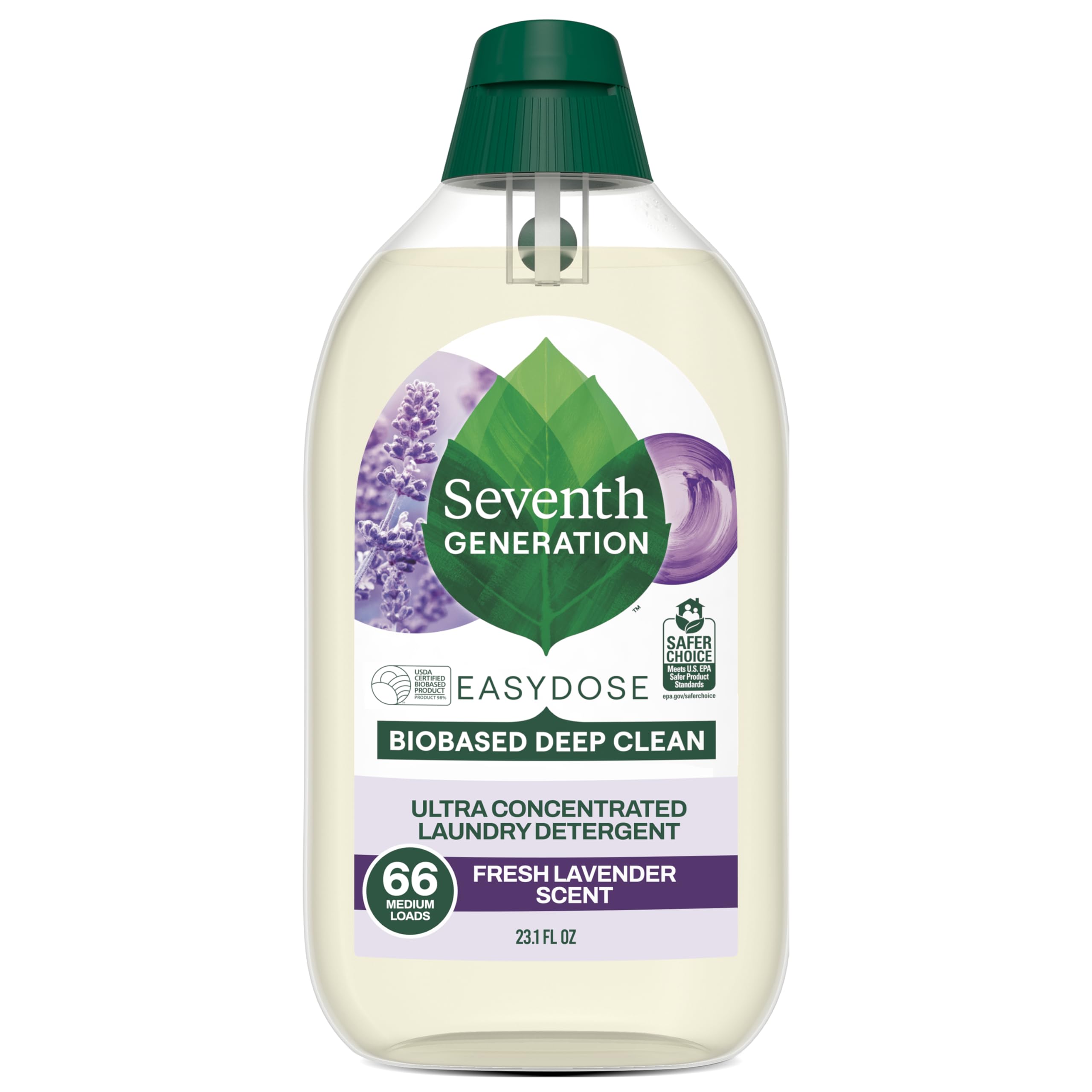 Seventh Generation EasyDose - Detergente para ropa de lavanda, ultra concentrado, 652.0 g