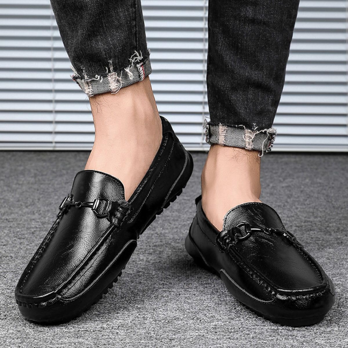 Mocasines de Hombre Mocasines Zapatos Hechos a Mano de Cuero Slip On Driving Business Shoes