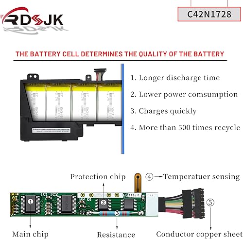 Miniatura 4 de C42N1728 Batería para portátil Asus Zenbook Pro 15 U5500 UX550GE UX550GEX UX550GD UX550GDX UX580G UX580GD UX580GDX UX580GE UX580GEX UX550GDDDX X-1C