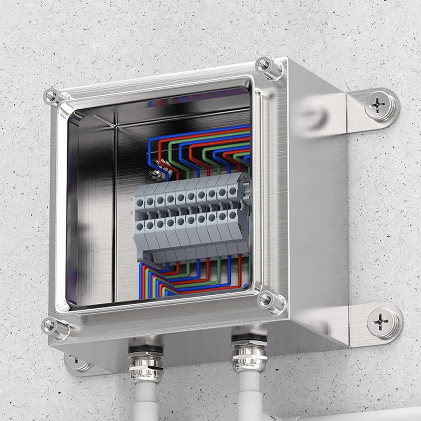 Scatola di Giunzione Elettrica Custodia Elettrica Montata A Parete, Scatola di Giunzione Elettronica Resistente alle Intemperie per Esterni, Acciaio Inossidabile(22x17x11cm/8.7x6.7x4.3in)