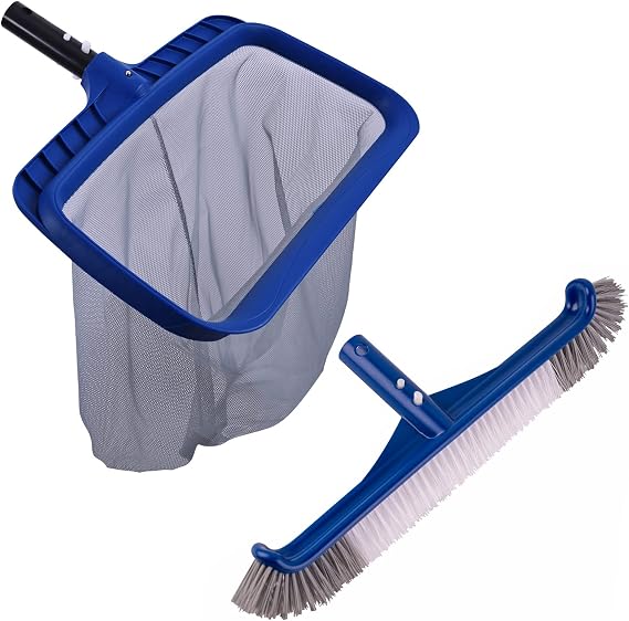 POOLAZA Pool Brush and Pool Skimmer Net