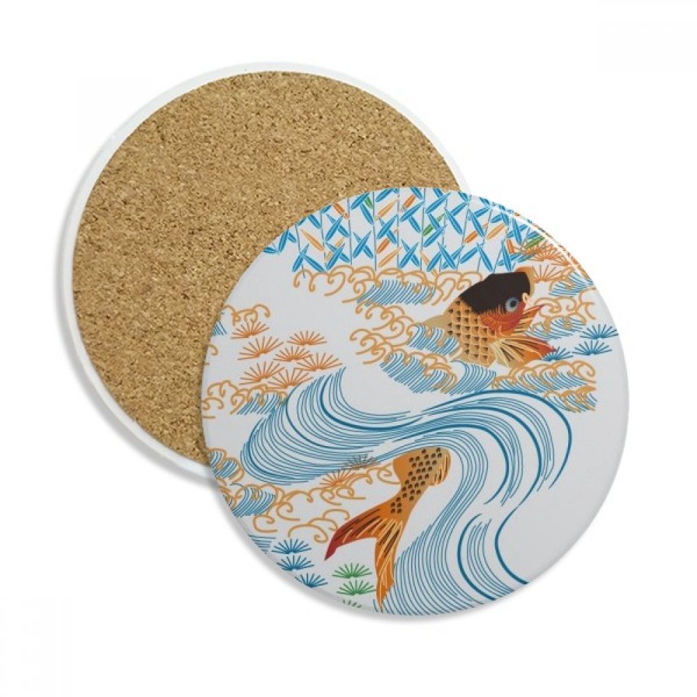 Coaster en céramique peinture japonaise et porte-tasse absorbant pour boissons